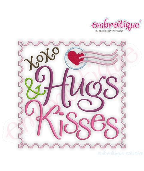 Hugs and Kisses xoxo stamp - Valentine's Day Design