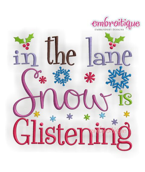 In the Lane Snow is Glistening Word Block
