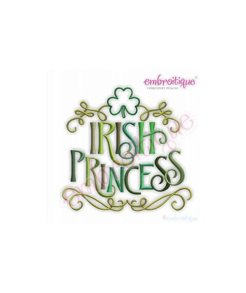 Irish Princess St Patrick's Day Embroidery Design