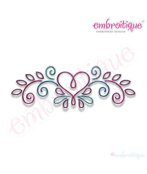 Jacobean Heart Flourish Accent