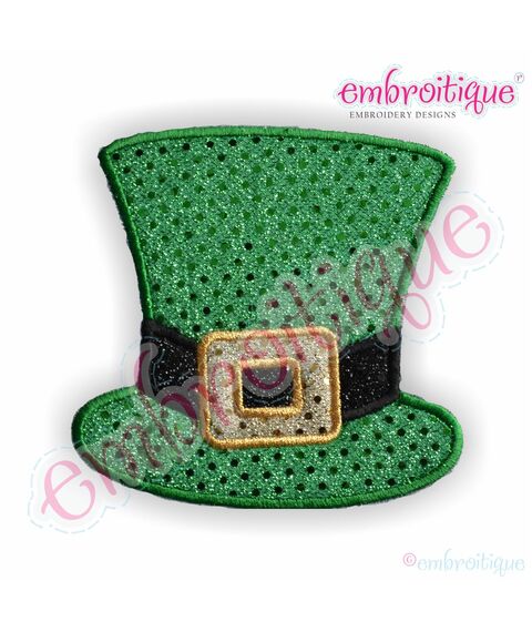 Leprechaun Hat with Buckle Applique - St. Patrick's Day