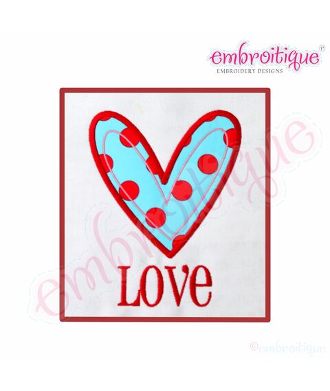 Love with Applique Heart - Valentine's Day