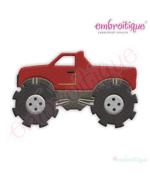 Monster Truck Filled Embroidery Design