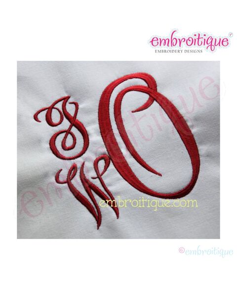 Oakley Fancy Scroll Vine Script Monogram 1", 2", 3"