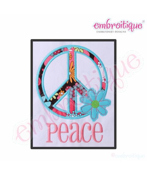 Peace Applique Pow Flower Hippie