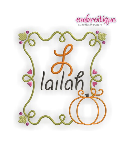 Pumpkin Vine Fall Font Frame, 2 image