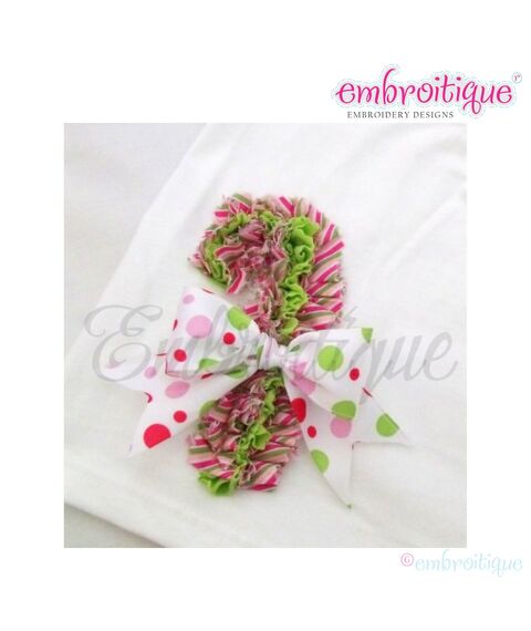 Shabby Sweet Ruched Candy Cane - Great for Holidays and Birthdays