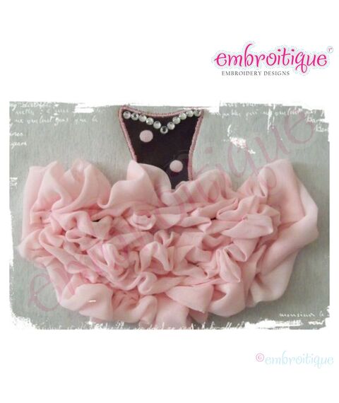 Shabby Sweet Ruched Tutu Applique