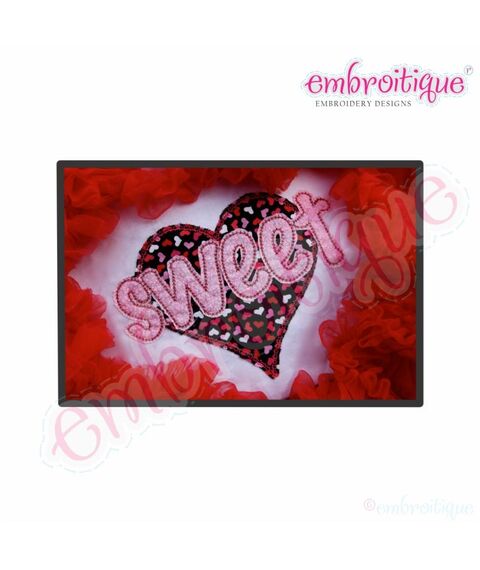 Sweet Heart Raw Edge Applique - Adorable Valentine's Day Design
