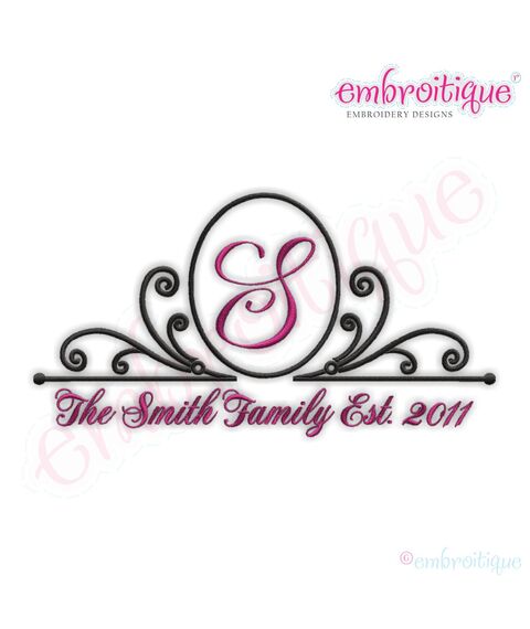 Vintage Oval Monogram Font Frame