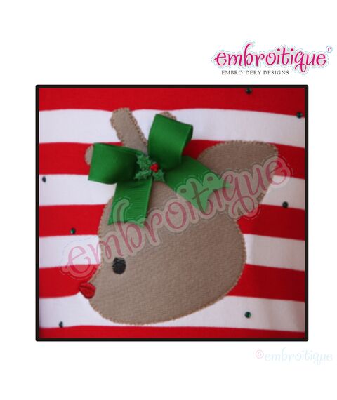Vintage Reindeer Silhouette Raw Edge Applique