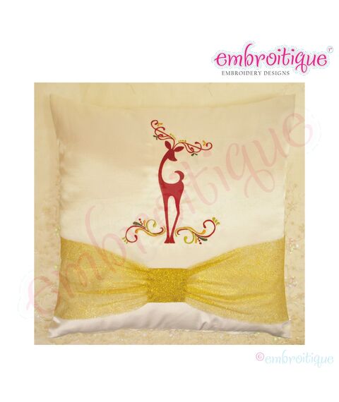 Reindeer Elegant Classy Swirls Embroidery Design, 2 image