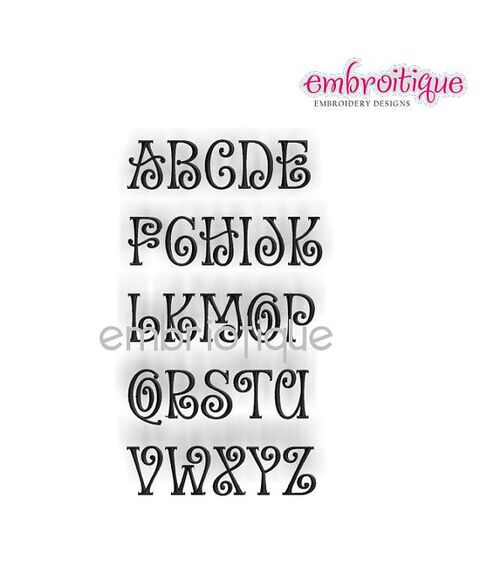 Beanie Curly Whimsical Monogram Font 1", 2", 3", 4"