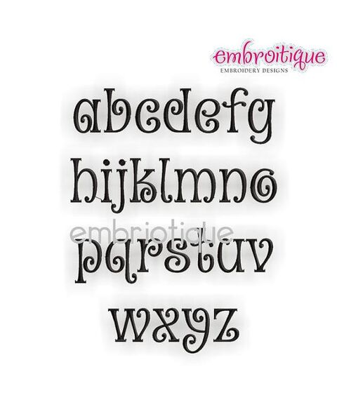 Beanie Curly Whimsical Monogram Font 1", 2", 3", 4"