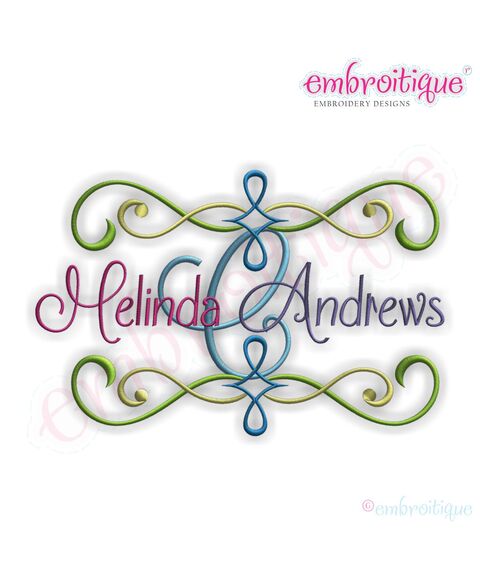 Mallory Monogram Font Set - Cute, girly - .5", 1", 1.5", 2", 3"  -    Embroitique Machine Embroidery Design