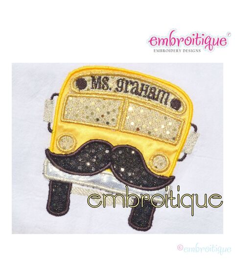 Back to School Bustache Applique, 2 image