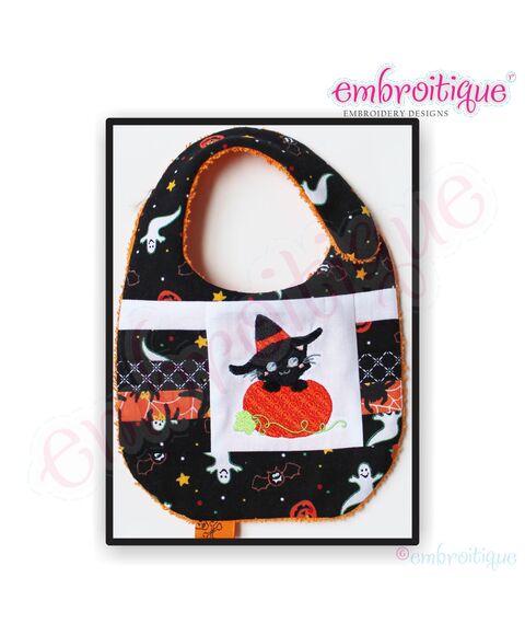 Cat in a Pumpkin Halloween Embroidery Design, 2 image