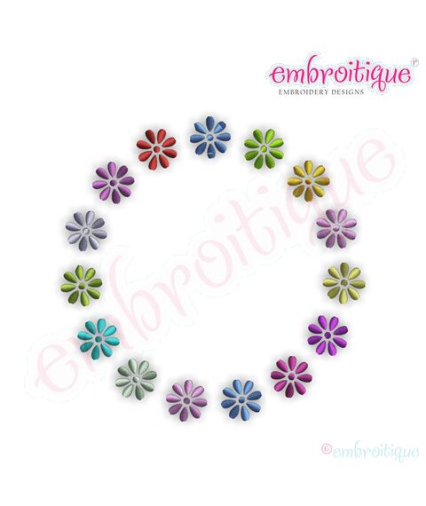 Hazel Rainbow Flowers Circle Font Frame - 2 Variations Included, 3 image