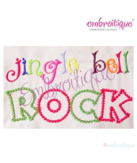 Jingle Bell ROCK Applique - Satin and Raw Edge, 2 image