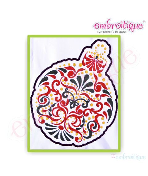 Christmas Ornate Ornament Embroidery Design, 2 image