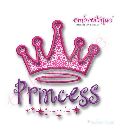 Princess Crown Applique Design