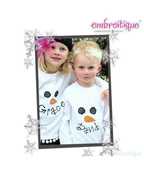 Snowman Face Applique - Great For Girls and Boys, 2 image