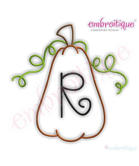 Tall Pumpkin with Curly Vines Monogram Font Set, 3 image