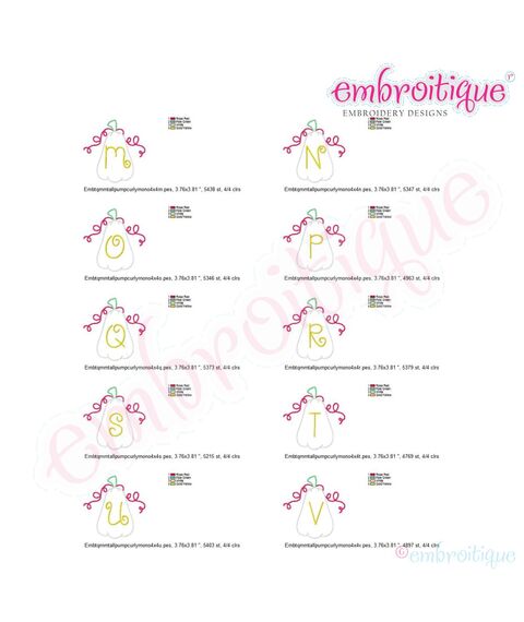 Tall Pumpkin with Curly Vines Monogram Font Set, 5 image