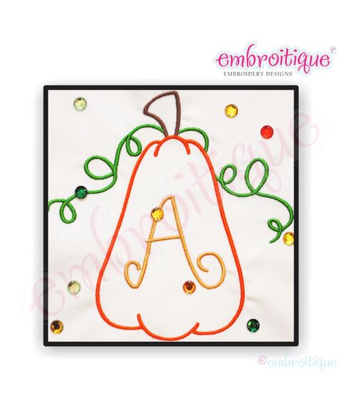 Tall Pumpkin with Curly Vines Monogram Font Set, 2 image