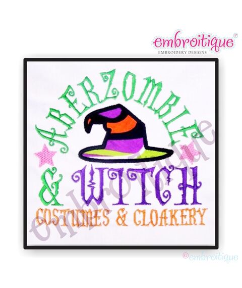 Aberzombie and Witch Costumes and Cloakery Halloween Design Applique