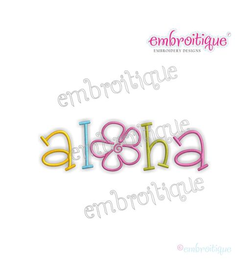 Aloha Summer Tropical Embroidery Design