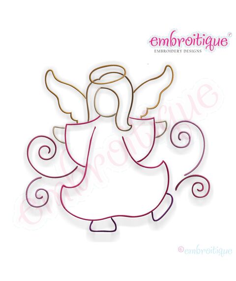 Angel with Curls 1 Embroidery Design