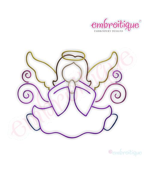 Angel with Curls 2 Embroidery Design