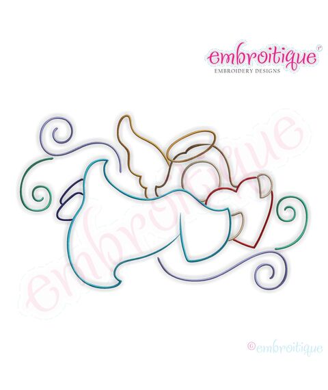 Angel with Curls 4 Embroidery Design