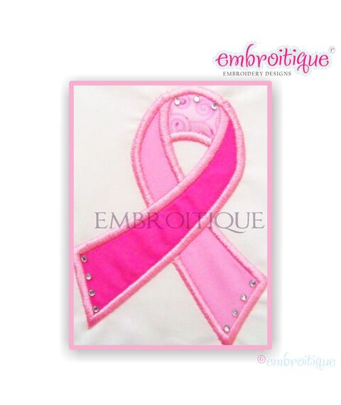 Awareness Ribbon Applique - All Occasions-Breast Cancer, Troops