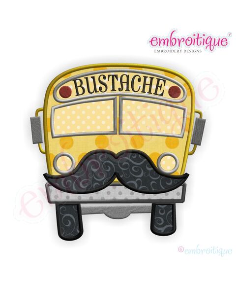 Back to School Bustache Applique