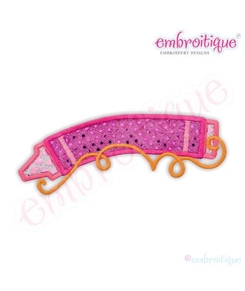 Back to School Curved Crayon Name Frame Applique