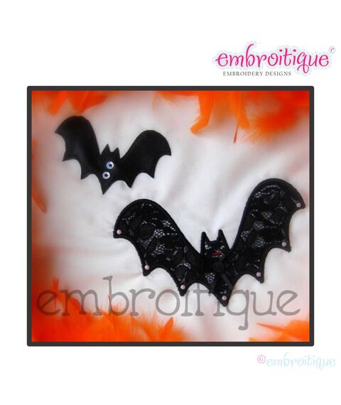 Bat Applique Halloween - Leather and Lacey
