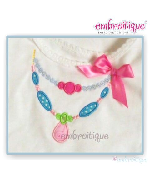 Beaded Necklace Applique