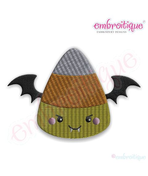 Candy Corn Bat Fill Stitch Embroidery Design