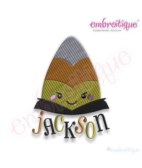 Candy Corn Dracula Fill Stitch Embroidery Design