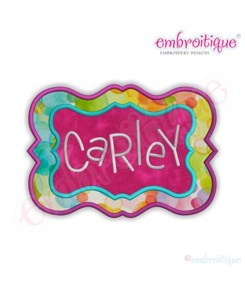 Carley Applique Font Frame