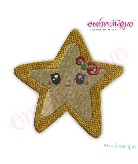 Christmas Star Filled Embroidery Design