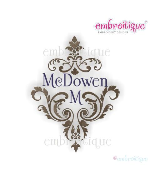 Classy Damask Font Frame