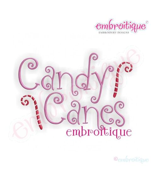 Curly Candy Canes Embroidery Design