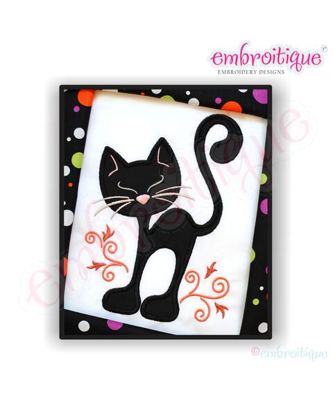 Curly Cat Applique
