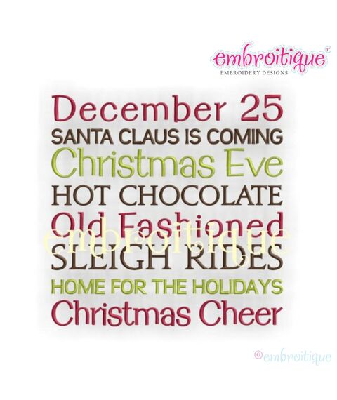 December 25 Christmas Word Block
