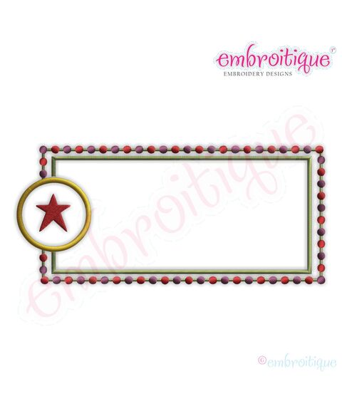 Dotted Rectangle with Star Font Frame