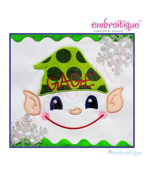 Elf Face 1 Applique - Small