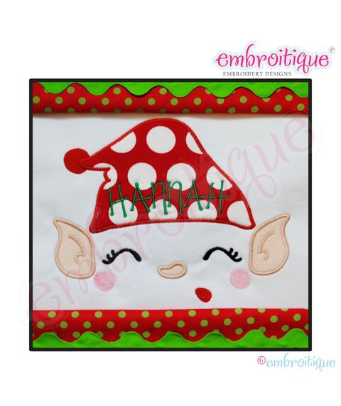 Elf Face 4 Applique - Large
